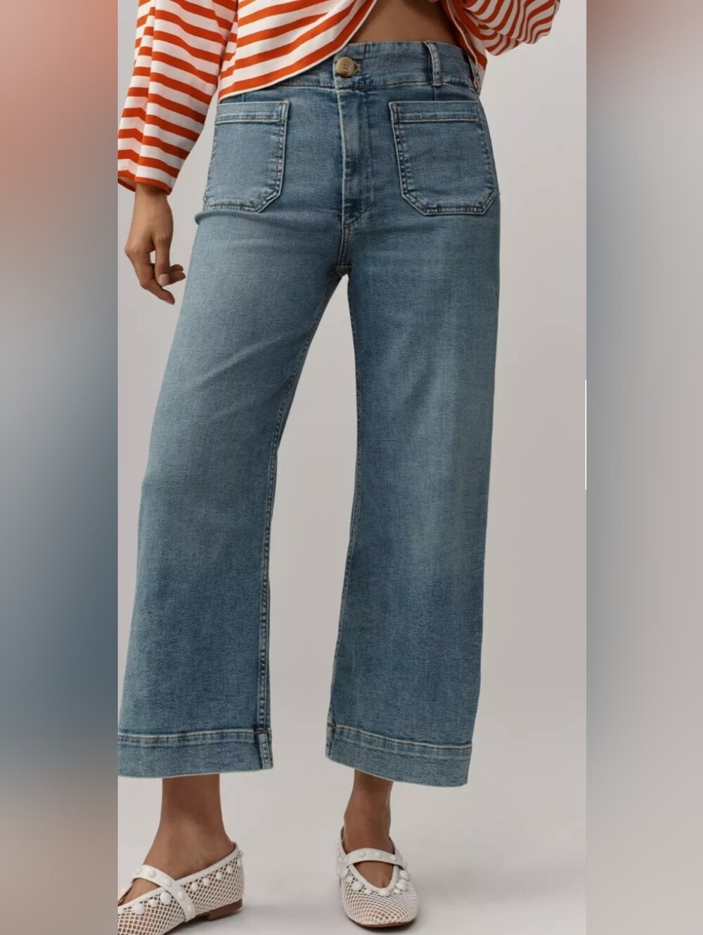 Anthropologie Collette High-Rise Crop Wide-Leg Jean By Maeve